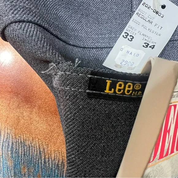Vintage LEE Riders Gray Polyester Boot JEANS Deadstock USA Made Size 33x34 NOS